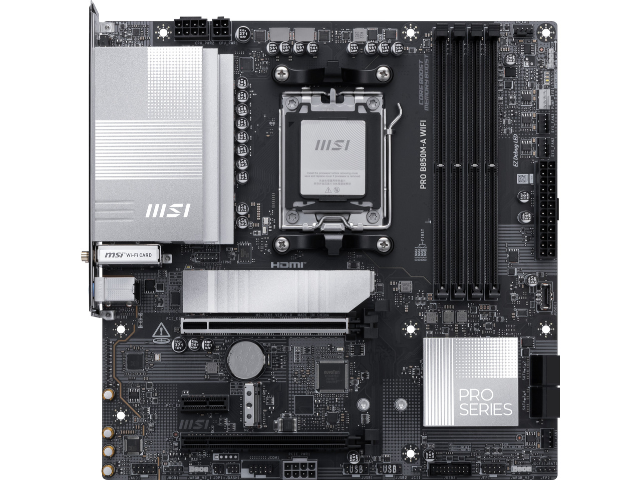 MSI PRO B850M-A WIFI AM5 , Wi- - Am5 Micro Atx Pcie 5.0 Motherboard 评论和价格